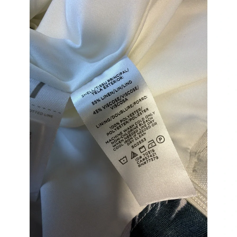 Ann Taylor Skirt Women 10 Linen Blend Floral Tie Waist Lined Pencil NWT